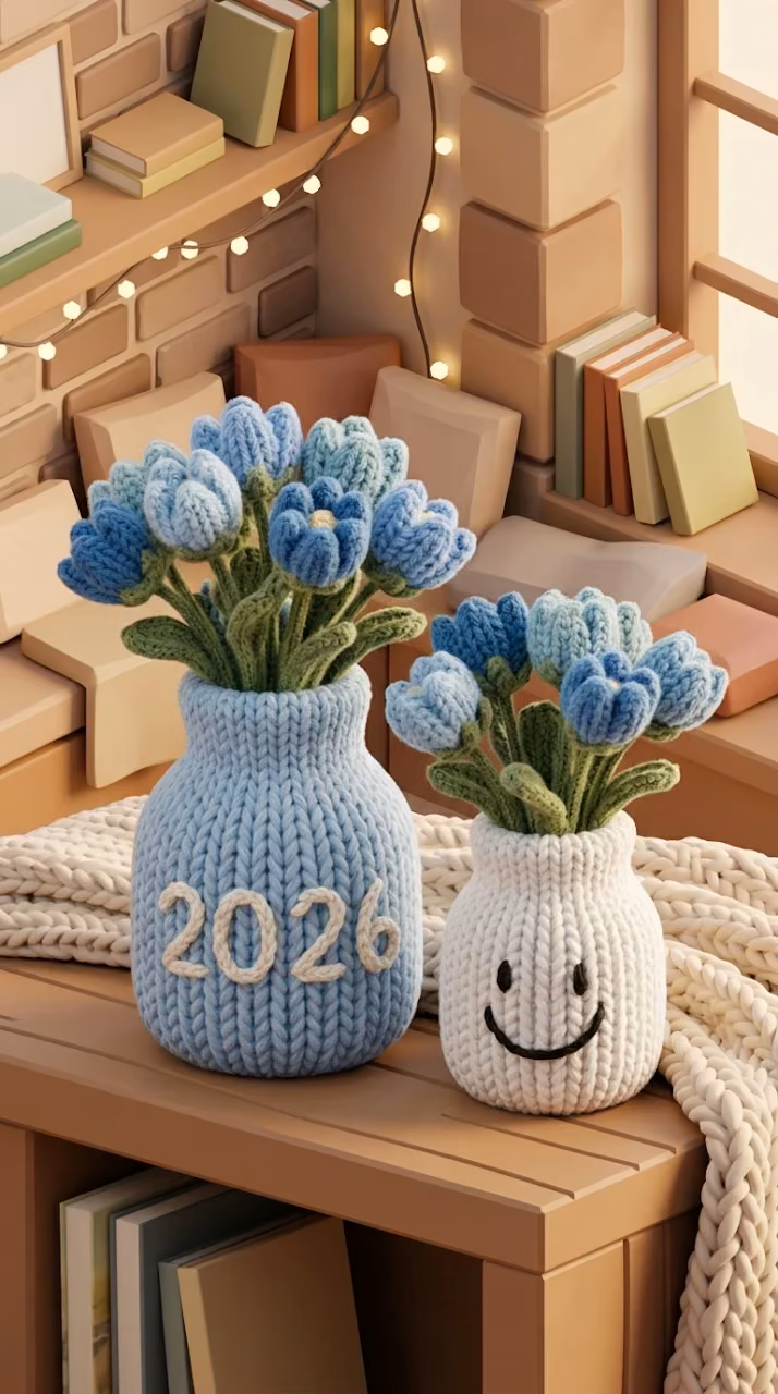 Download Whimsical 3D Render of Knitted Vases with Faces and 2026 Text Wallpaper in Mobile HD Whimsical 3D Render of Knitted Vases with Faces and 2026 Text - Free Mobile AMOLED Wallpaper Background