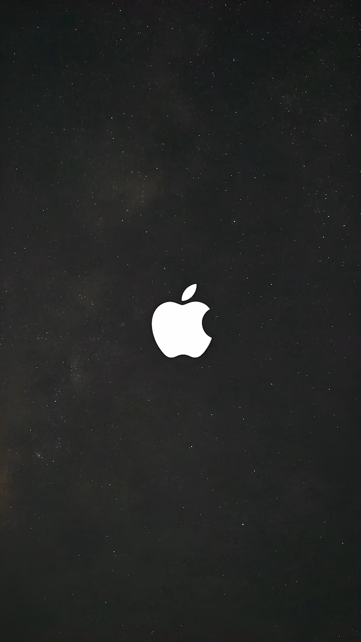 Download White Apple Logo Black Starry Night Minimalist Space Wallpaper in Mobile HD White Apple Logo Black Starry Night Minimalist Space - Free Mobile AMOLED Wallpaper Background