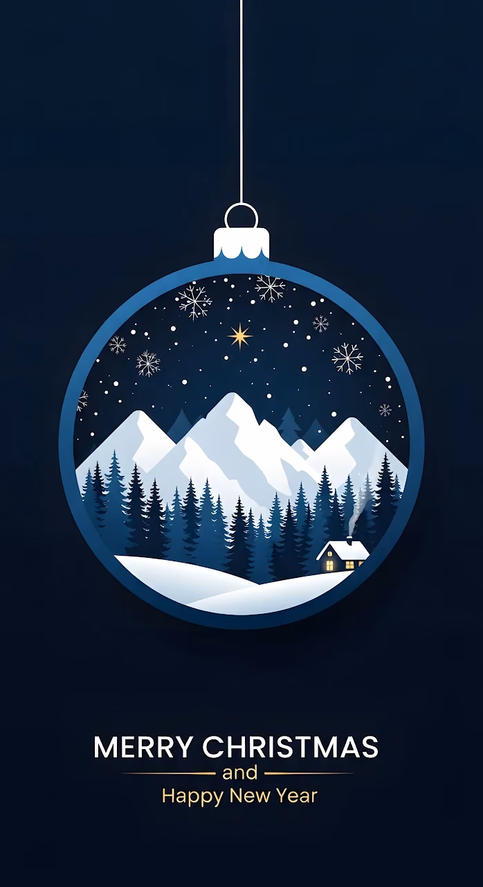 Download Winter Landscape Christmas Ornament Dark Blue Aesthetic Wallpaper in Mobile HD Winter Landscape Christmas Ornament Dark Blue Aesthetic - Free Mobile AMOLED Wallpaper Background