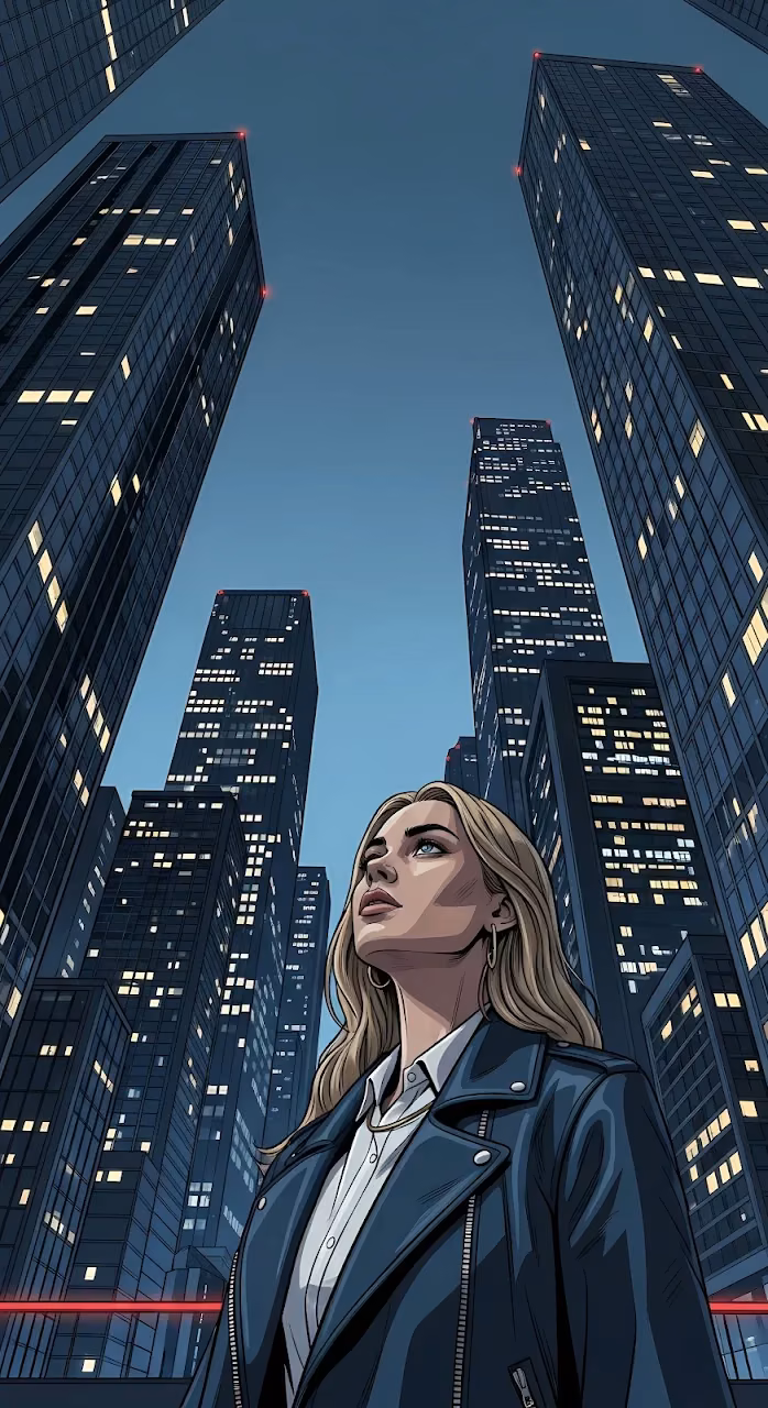 Download Woman Looking Up at Skyscrapers in a Metropolis Wallpaper in Mobile HD Woman Looking Up at Skyscrapers in a Metropolis - Free Mobile AMOLED Wallpaper Background