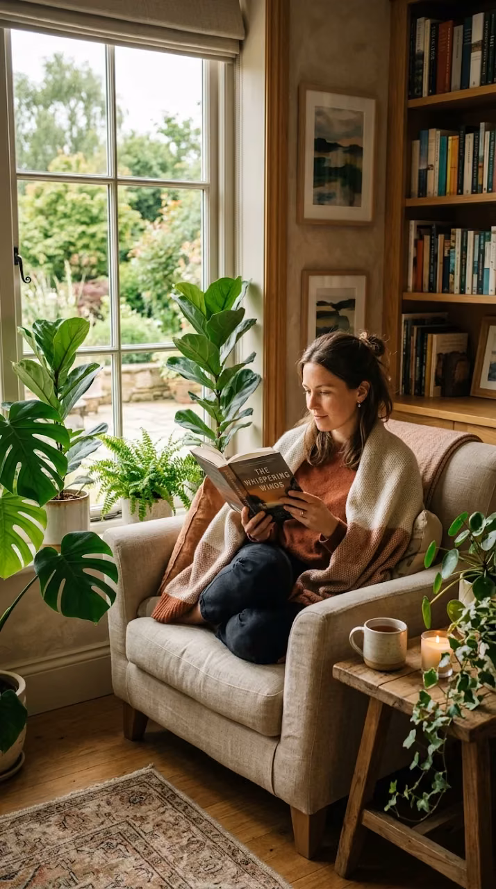 Download Woman Reading Book by Window with Soft Natural Light Wallpaper in Mobile HD Woman Reading Book by Window with Soft Natural Light - Free Mobile AMOLED Wallpaper Background