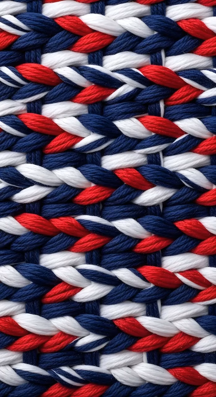Woven Red White and Blue Braided Rope Texture - Free Mobile AMOLED Wallpaper Background