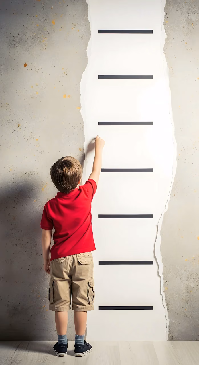 Download Young Boy Measuring Height Growth Chart Concrete Wall Wallpaper in Mobile HD Young Boy Measuring Height Growth Chart Concrete Wall - Free Mobile AMOLED Wallpaper Background