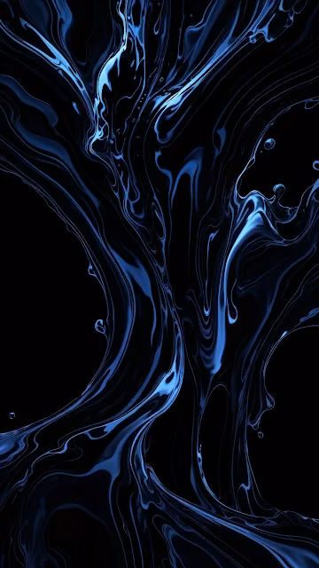 Abstract Blue Liquid Swirl on Black Background - Free 4K & 8K Mobile Wallpaper