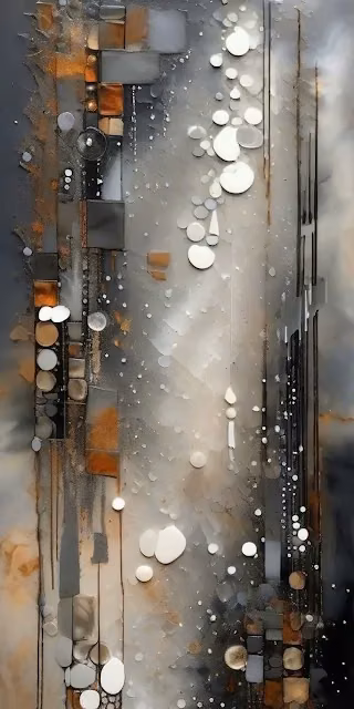 Abstract Geometric Texture Art Gray Orange Bubbles - Free 4K & 8K Mobile Wallpaper