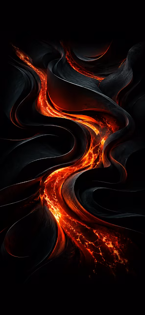Abstract Molten Magma Dark Carbon Fluid Wallpaper - Free 4K & 8K Mobile Wallpaper