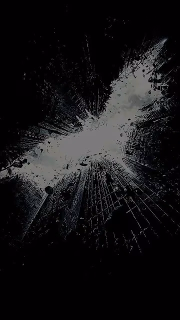 Abstract Skyscraper Destruction Forming Bat Symbol - Free 4K & 8K Mobile Wallpaper
