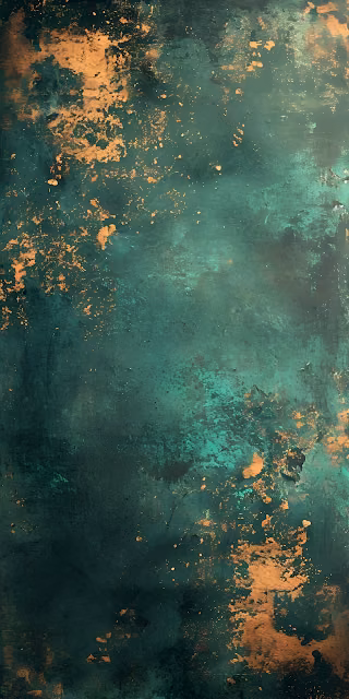 Aged Verdigris Patina Texture with Oxidized Copper Splatter - Free 4K & 8K Mobile Wallpaper
