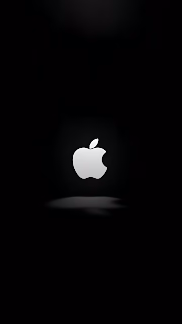 Apple Logo Minimalist Black Background White Icon Amoled - Free 4K & 8K Mobile Wallpaper