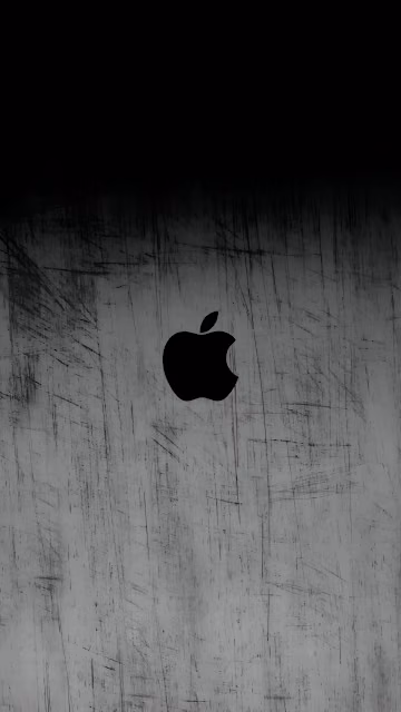 Apple Logo Scratched Metal Texture Dark Grayscale Aesthetic - Free 4K & 8K Mobile Wallpaper