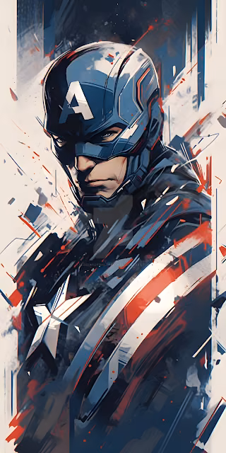 Captain America Abstract Comic Book Style Art - Free 4K & 8K Mobile Wallpaper
