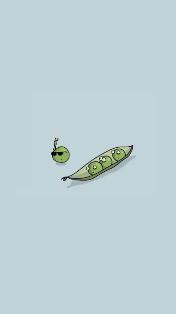 Cartoon Peas in Pod with Cool Sunglasses - Free 4K & 8K Mobile Wallpaper