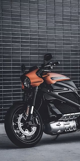 Copper Electric Motorcycle Urban Industrial Aesthetic - Free 4K & 8K Mobile Wallpaper