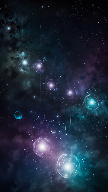Cosmic Spheres Nebula Galaxy Fantasy Artwork - Free 4K & 8K Mobile Wallpaper