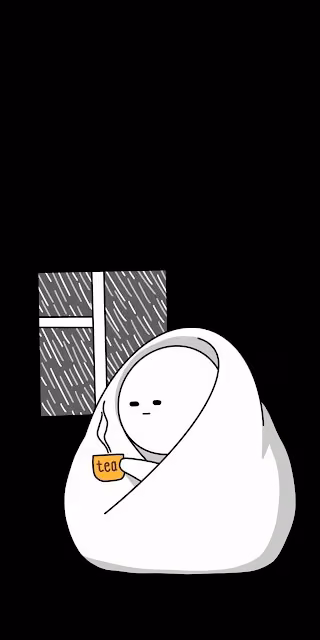Cozy figure wrapped in blanket sipping tea during rainy night - Free 4K & 8K Mobile Wallpaper