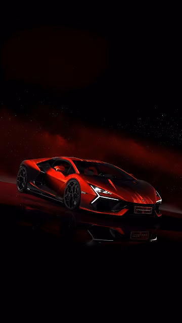 Crimson Red Futuristic Supercar Minimalist Dark Studio - Free 4K & 8K Mobile Wallpaper