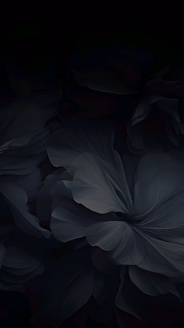 Dark Abstract Floral Pattern in Moody Monochrome - Free 4K & 8K Mobile Wallpaper
