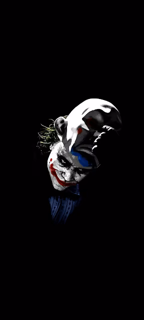 Dark Clown Portrait with Mask High Contrast Art - Free 4K & 8K Mobile Wallpaper