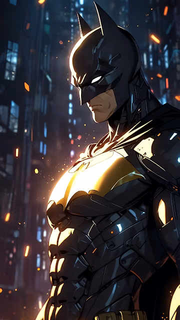Dark Knight Armored Suit Portrait Gotham City Vigilante - Free 4K & 8K Mobile Wallpaper