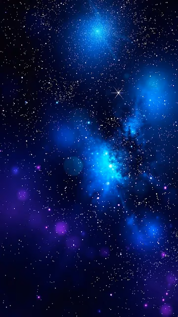 Deep Space Nebula with Blue and Purple Stars - Free 4K & 8K Mobile Wallpaper