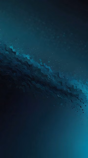 Deep Teal Abstract Wavy Layers and Scattered Dots - Free 4K & 8K Mobile Wallpaper