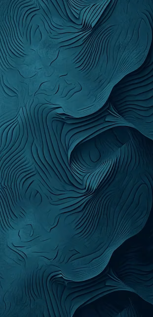 Deep Teal Contoured Abstract Topography Texture Art - Free 4K & 8K Mobile Wallpaper