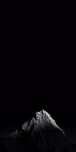 Dramatic Black Minimalist Mountain Peak Snow Dark - Free 4K & 8K Mobile Wallpaper