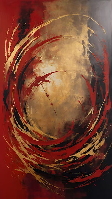 Dynamic Abstract Painting Red Gold Swirl Vortex Movement - Free 4K & 8K Mobile Wallpaper