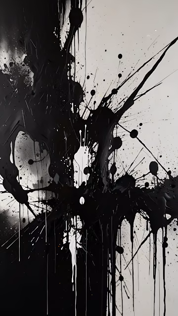 Dynamic Black Ink Splatter on Light Background - Free 4K & 8K Mobile Wallpaper