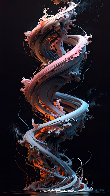 Dynamic Fluid Sculpture Swirl Abstract 3D Render - Free 4K & 8K Mobile Wallpaper