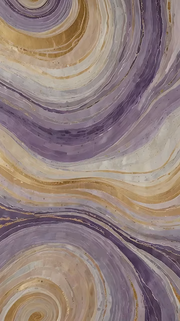 Elegant Purple and Gold Marbled Fluid Art Texture - Free 4K & 8K Mobile Wallpaper