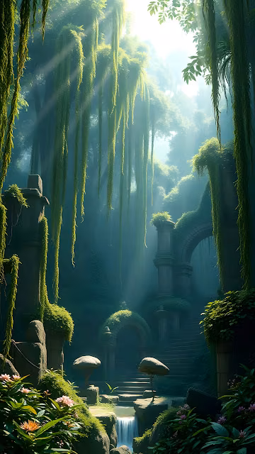 Enchanted Forest Path with Sunbeams - Free 4K & 8K Mobile Wallpaper