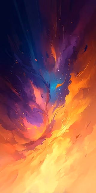 Explosive Cosmic Nebula Abstract Digital Painting Art - Free 4K & 8K Mobile Wallpaper