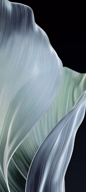 Flowing Silk Abstract Art, Mint Blue Wavy Texture Design - Free 4K & 8K Mobile Wallpaper