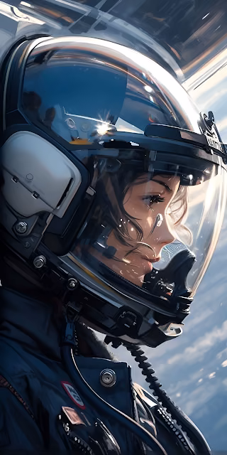Futuristic Anime Pilot Portrait in High-Altitude Helmet - Free 4K & 8K Mobile Wallpaper