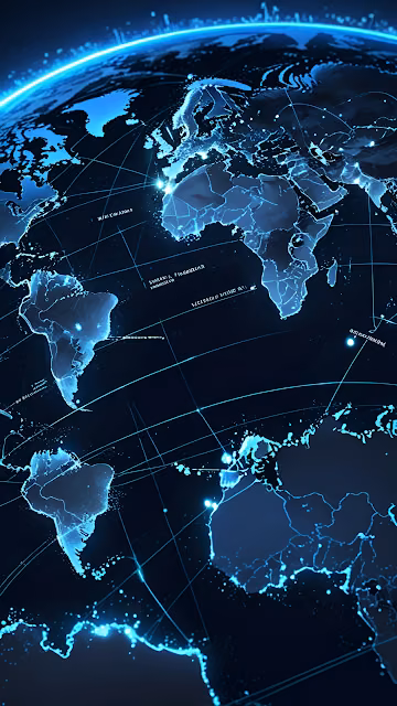 Global Connectivity Network Digital Earth Map - Free 4K & 8K Mobile Wallpaper