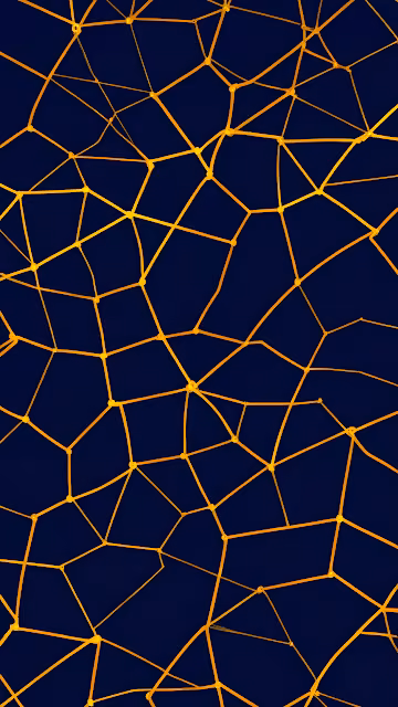 Glowing Neural Network Abstract Pattern on Dark Blue Field - Free 4K & 8K Mobile Wallpaper