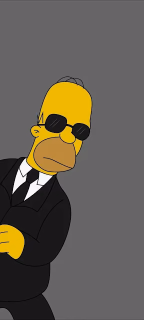 Homer Simpson in Suit and Sunglasses - Free 4K & 8K Mobile Wallpaper