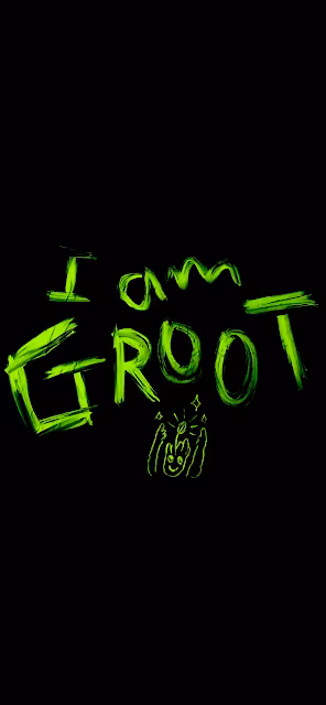 I Am Groot Neon Green Brush Stroke Text Art - Free 4K & 8K Mobile Wallpaper