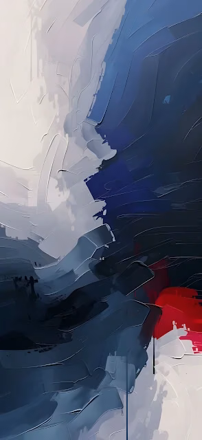 Impasto Abstract Painting Blue Gray Red Palette Knife Texture - Free 4K & 8K Mobile Wallpaper