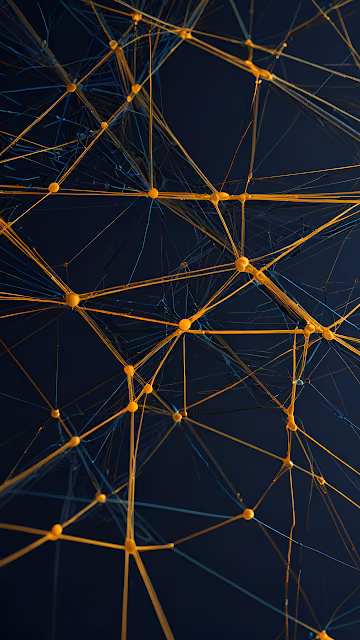 Interconnected Neural Network Structure Visualization - Free 4K & 8K Mobile Wallpaper