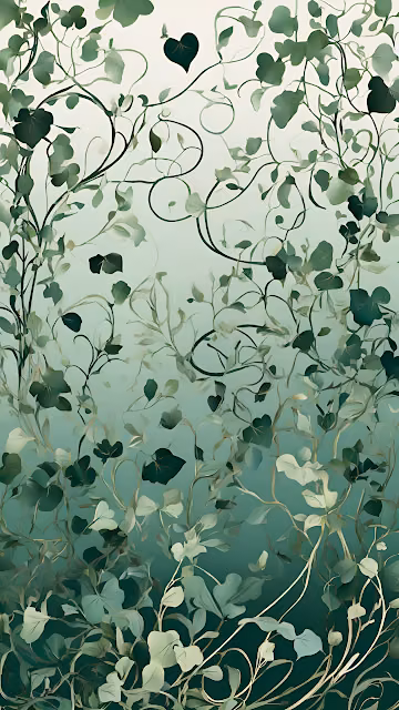 Lush Green Botanical Vine Pattern Texture Art - Free 4K & 8K Mobile Wallpaper