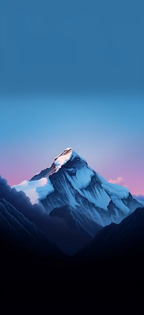 Majestic Snow Capped Peak Under Twilight Sky Art - Free 4K & 8K Mobile Wallpaper