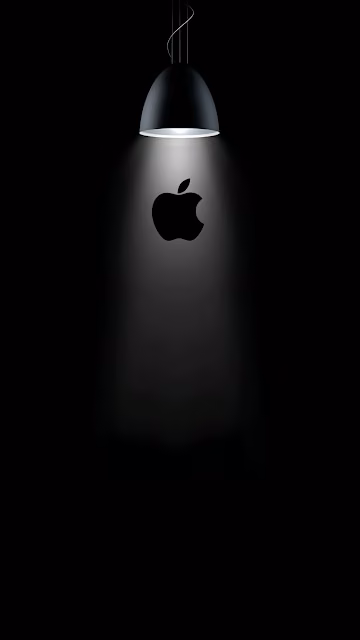 Minimal Apple Logo Spotlight Dark Black Aesthetic - Free 4K & 8K Mobile Wallpaper