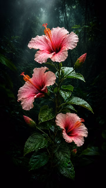 Minimalist Pink Hibiscus Flower Mobile Wallpaper - Free 4K & 8K Mobile Wallpaper