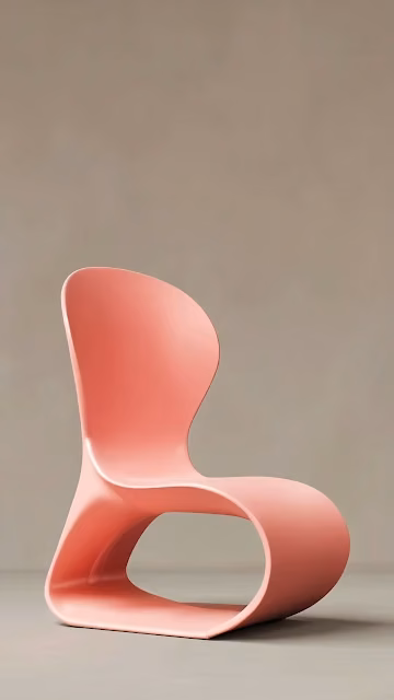 Modern Sculptural Pink Chair Minimalist Interior Design - Free 4K & 8K Mobile Wallpaper