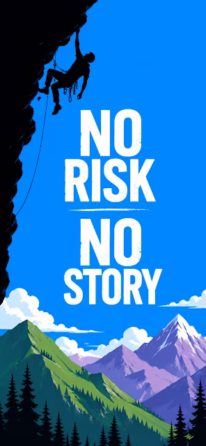 No Risk No Story Cliff Climber Motivational Wallpaper - Free 4K & 8K Mobile Wallpaper