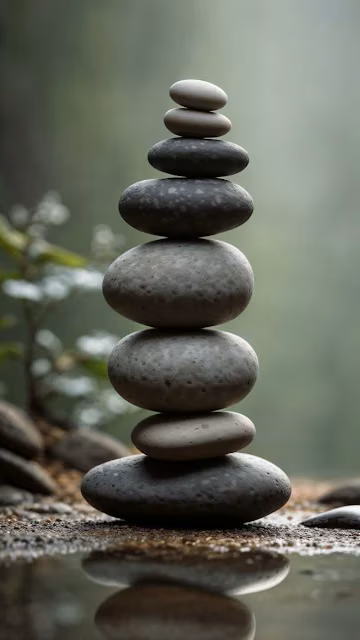 Perfectly Balanced Zen Rock Cairn by Water - Free 4K & 8K Mobile Wallpaper