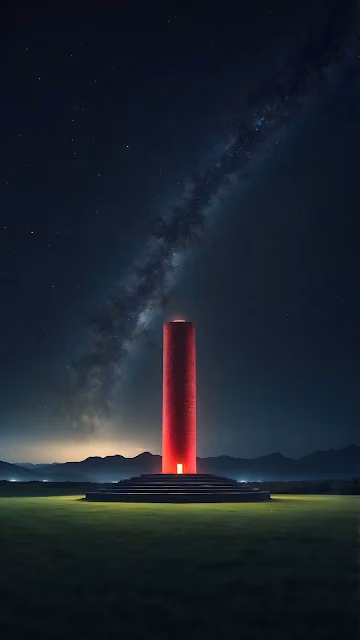 Ruins of an Ancient Tower Under the Milky Way - Free 4K & 8K Mobile Wallpaper