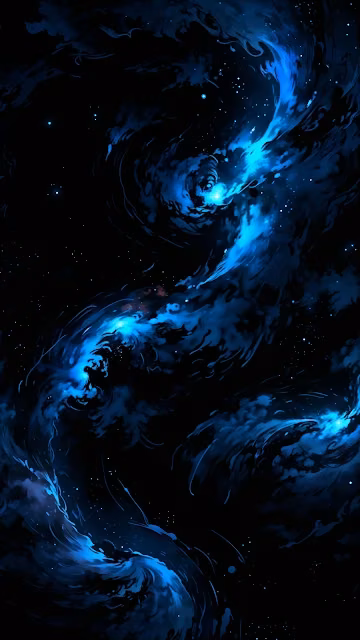 Swirling Blue Nebula in Deep Space - Free 4K & 8K Mobile Wallpaper